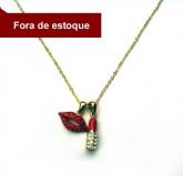 Colar batom + Boquinha com strass